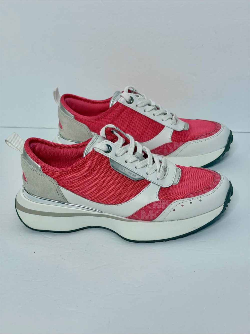 Michael Kors Women's Flynn Trainer Sneakers Shoes In Geran/Multi Size 6.5 M